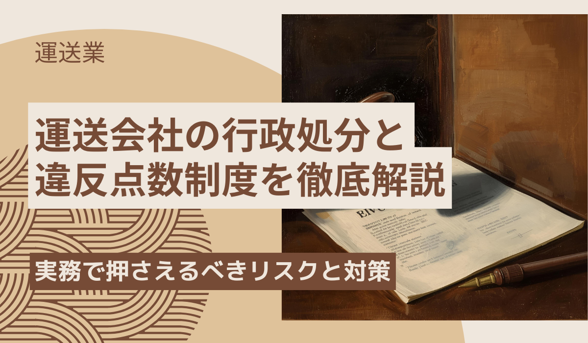 【2025年最新版】運送会社の行政処分と違反点数制度を徹底解説｜実務で押さえるべきリスクと対策